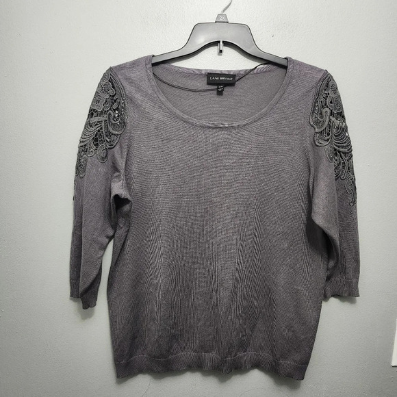 Lane Bryant women's blouse top sweater size 18/20 gray - Picture 1 of 8
